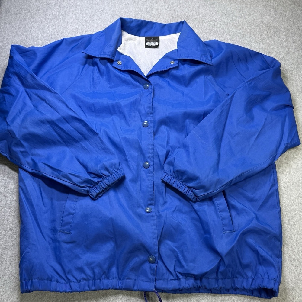 Vintage Auburn Sportswear Blue Nylon Coach Jacket Made‎ USA Women's L